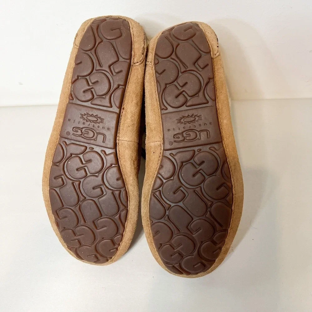 UGG Chickaree Boots Chestnut Brown Suede Lined Womens Short Moccassin Size US 6 - Picture 11 of 13